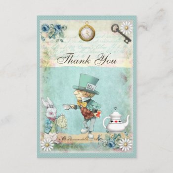 Mad Hatter Wonderland Wedding Thank You by GroovyGraphics at Zazzle