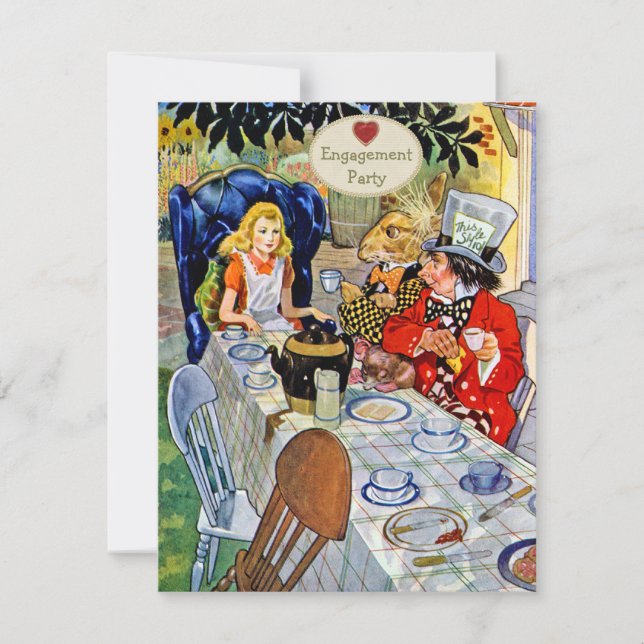 Mad Hatter's Engagement Party Invitation (Front)