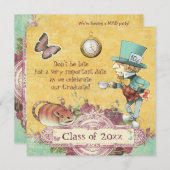 Mad Hatter's Graduation Party Invitation (Front/Back)