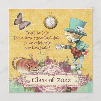 Mad Hatter's Graduation Party Invitation