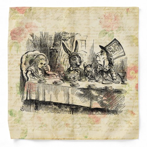 Mad Hatters Tea Party Alice in Wonderland Art Bandana