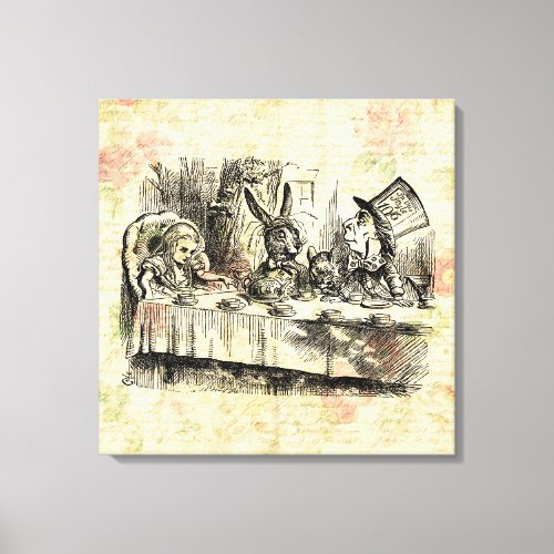Mad Hatters Tea Party Alice in Wonderland Art Canvas Print