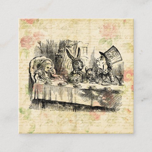 Mad Hatters Tea Party Alice in Wonderland Art Enclosure Card