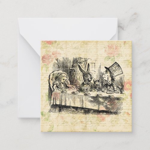 Mad Hatters Tea Party Alice in Wonderland Art Note Card