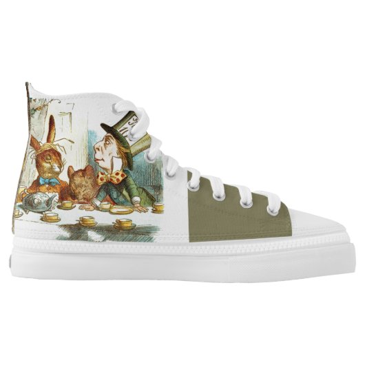 MAD HATTERS TEA PARTY-ALICE IN WONDERLAND High-Top SNEAKERS (Left Shoe Inside)