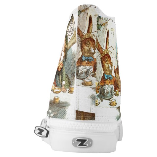 MAD HATTERS TEA PARTY-ALICE IN WONDERLAND High-Top SNEAKERS (Left Shoe Back)