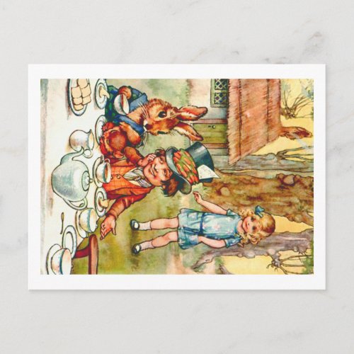 Mad Hatters Tea Party  _ Alice in Wonderland Postcard