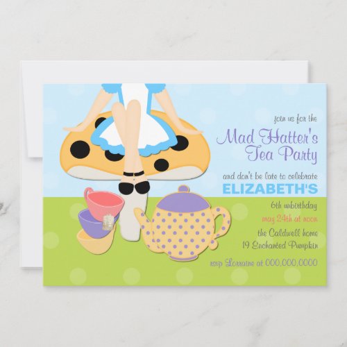 Mad Hatter's Tea Party Birthday Invitation