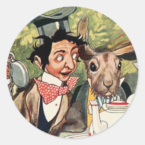 Mad Hatters Tea Party Classic Round Sticker