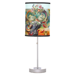 Mad hatters tea party collage table lamp