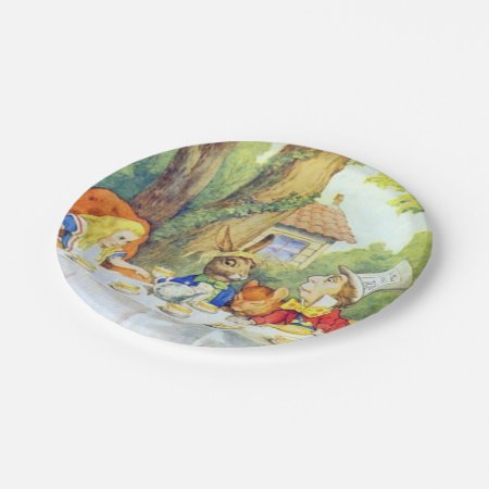 Mad Hatters Tea Party Color Paper Plates