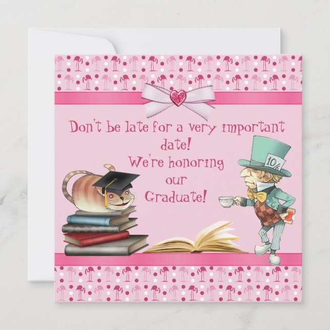 Mad Hatter's Tea Party Graduation Party Invitation (Front)