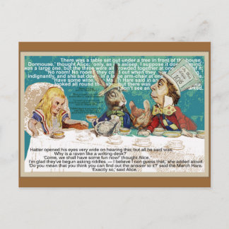 Mad Hatters Tea Party Invitation Postcard