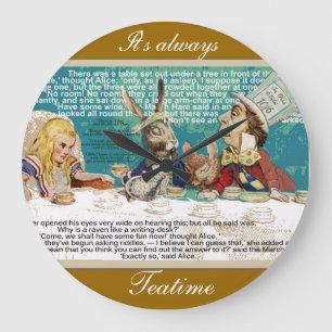 Mad Hatter's Tea Party Large Clock