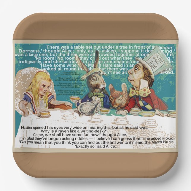 Mad Hatters Tea party Paper Plates (Front)