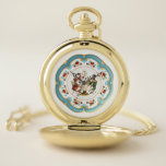 Mad Hatters Tea Party Pocket Watch<br><div class="desc">This Mad Hatter's Tea Party themed pocket watch is a lovely whimsical piece of jewelry, fit for the White Rabbit himself!</div>