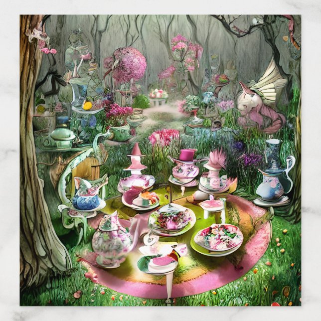 Mad Hatters Tea Party Triptych Envelope Liner (Design)