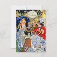 Mad Hatter's Tea Party Wedding Save the Date