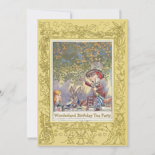 Mad Hatters Wonderland Birthday Tea Party Invitation