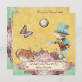 Mad Hatter's Wonderland Tea Party Baby Shower Invitation (Front/Back)