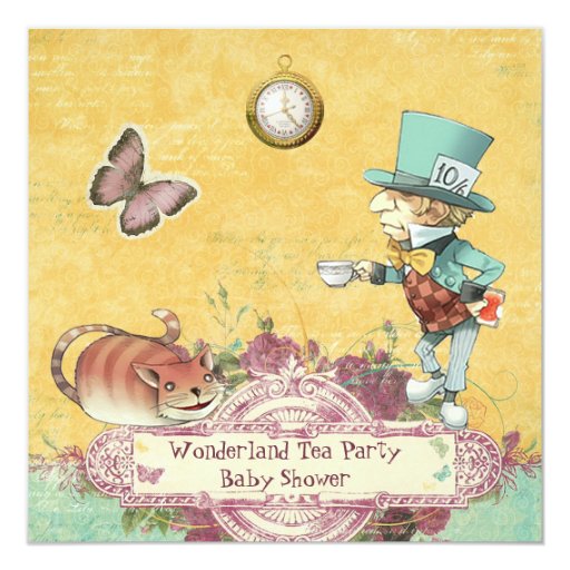 Mad Hatter Tea Party Baby Shower Invitations 4