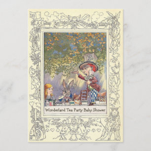 Mad Hatter's Wonderland Tea Party Baby Shower Invitation