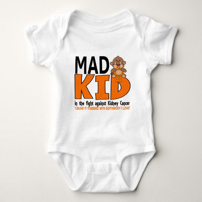 Mad Kid Kidney Cancer Baby Bodysuit (Front)