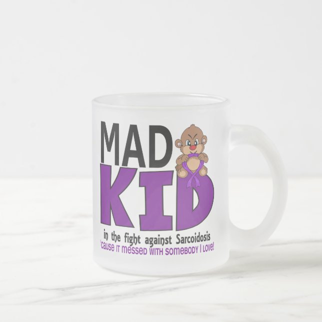 Mad Kid Sarcoidosis Frosted Glass Coffee Mug (Right)