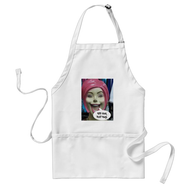 Mad Laughing Mannequin ~ Uncanny Valley Girl Adult Apron (Front)