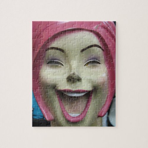 Mad Laughing Mannequin  Uncanny Valley Girl Jigsaw Puzzle