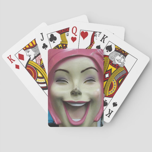 Mad Laughing Mannequin ~ Uncanny Valley Girl Poker Cards (Back)