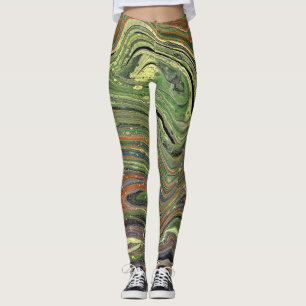 Mad Love 1 Wild Green Abstract Leggings