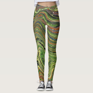 Mad Love 2 Wild Green Striped Leggings