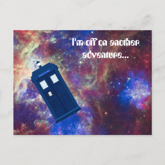 Mad Man with a Box traveling through space Postcard
