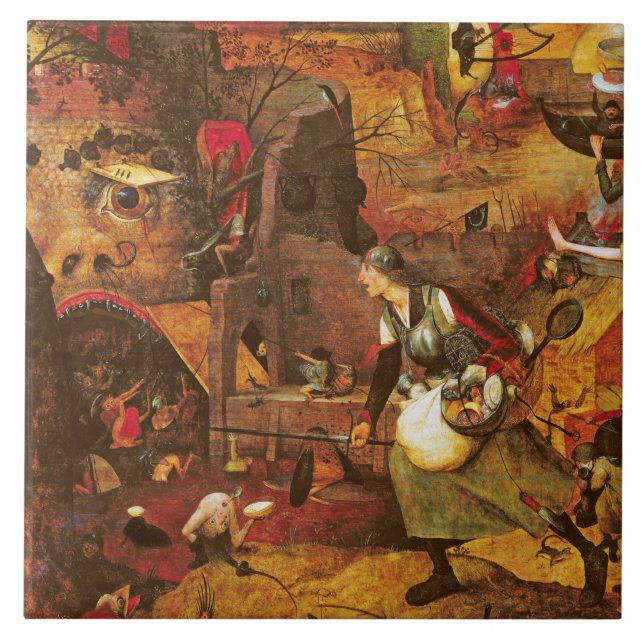 Mad Meg (Dull Gret), Pieter Bruegel Ceramic Tile (Front)
