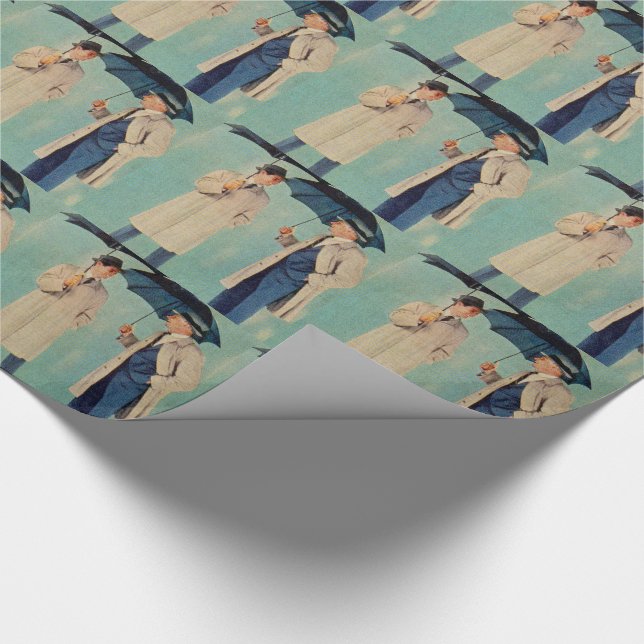 Mad Men era umbrella men Wrapping Paper (Corner)