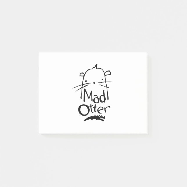 Mad Otter Logo Dark Post-it Notes (Front)