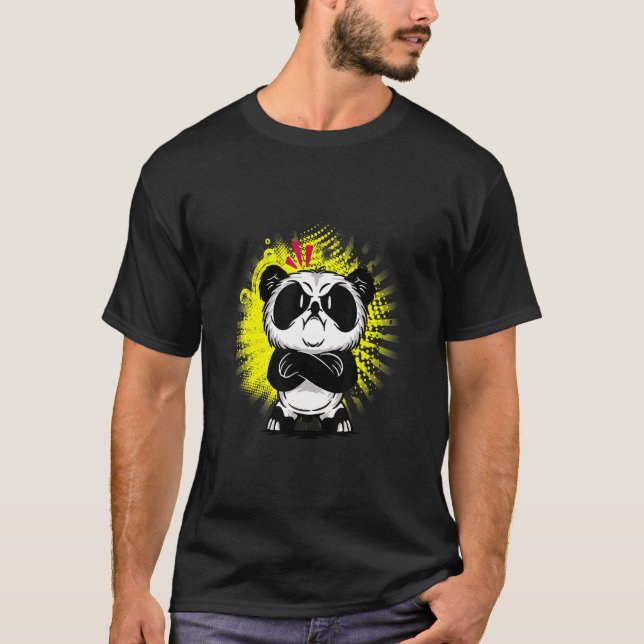 Mad Panda Angry Bear Cool Panda Kids Men Women 2 T-Shirt (Front)