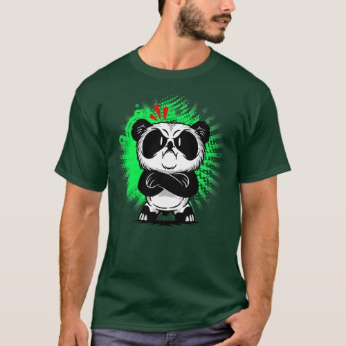 Mad Panda Angry Bear Cool Panda Kids Men Women  T_Shirt