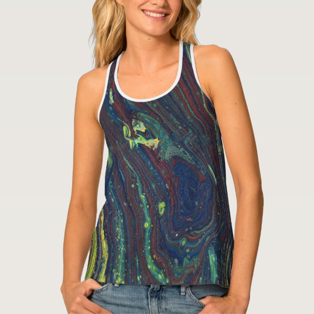 Mad Passion 1 Wild Stripes Abstract Tank Top (Front)