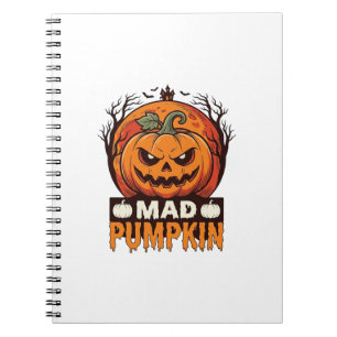 Mad Pumpkin Halloween Vintage Engraving Design_1 Notebook