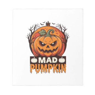 Mad Pumpkin Halloween Vintage Engraving Design_1 Notepad