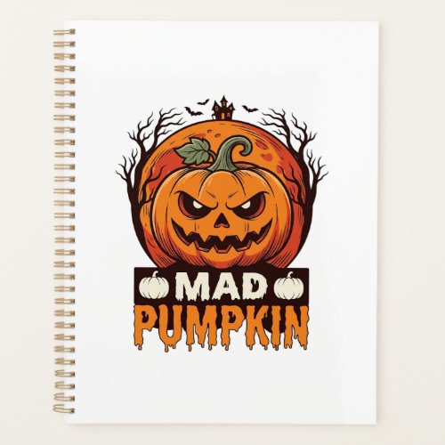 Mad Pumpkin Halloween Vintage Engraving Design_1 Planner