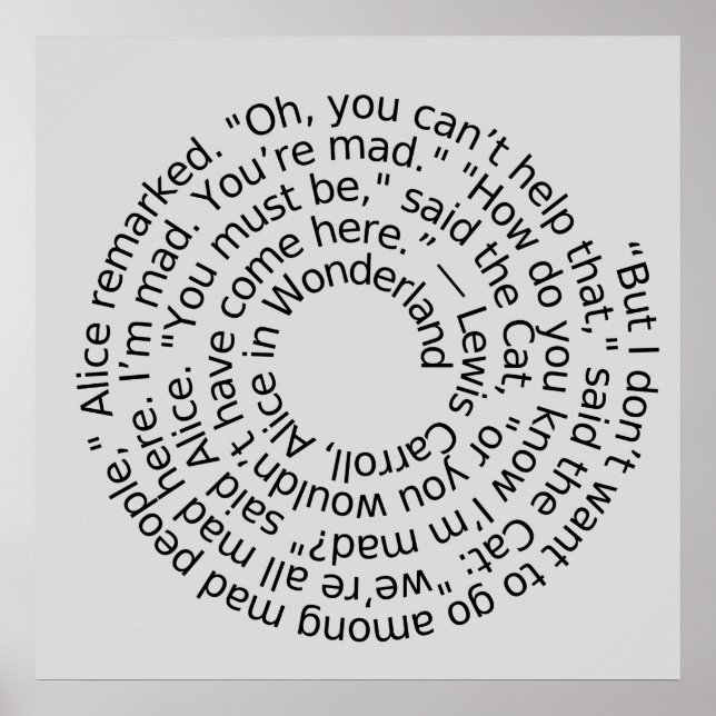Mad quote wall art poster (Front)