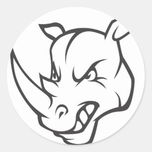 Mad Rhinoceros Classic Round Sticker