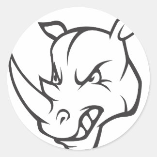 Mad Rhinoceros Classic Round Sticker