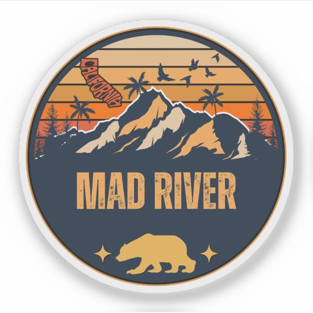Mad River, California Sticker (Front)