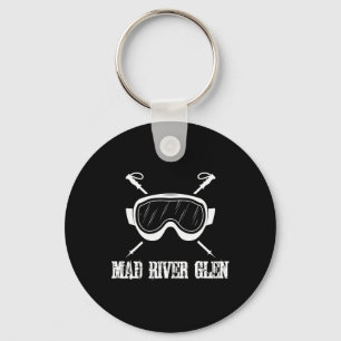 Mad River Glen Vermont Rustic Ski Skier Skiing Gog Keychain