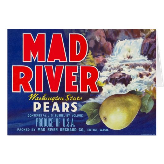 Mad River Pears - Vintage Fruit Crate Label (Front Horizontal)