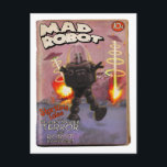 Mad Robot Pulp Cover Postcard<br><div class="desc">Fake pulp cover of Mad Robots and Flying Saucer Terror.</div>